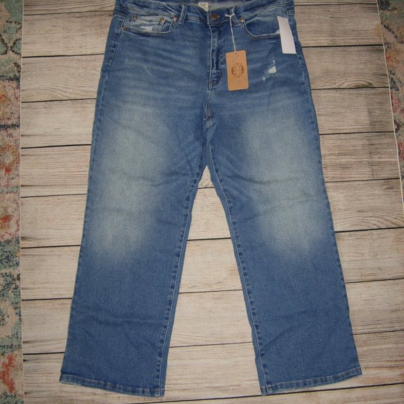 mason & belle Denim - Mason & Belle Mid-Rise Cropped Straight Jeans 14/32 NEW WITH TAG